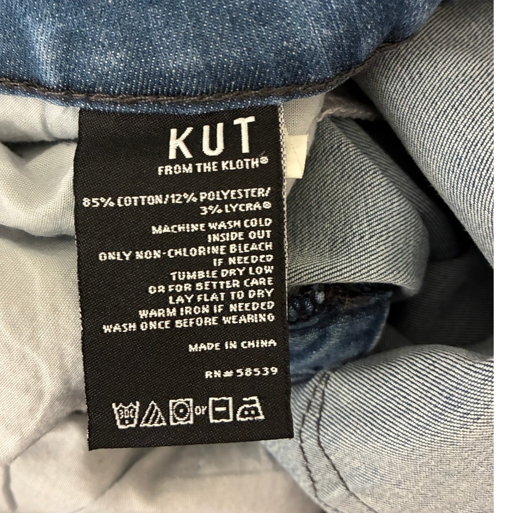 Kut from the Kloth Womens 20W Skinny Jeans Medium Wash Raw Hem KP0906GA3 - Picture 6 of 9